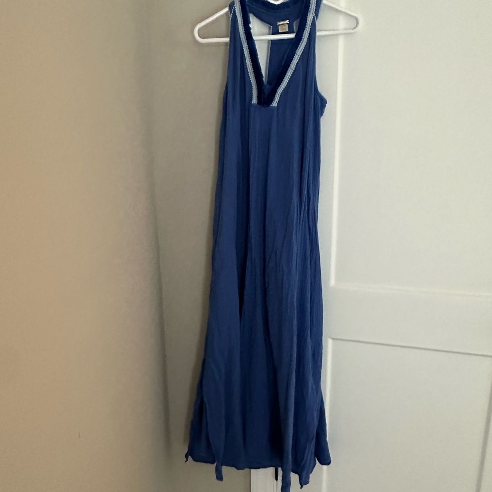 Blue Sleeveless Maxi Dress